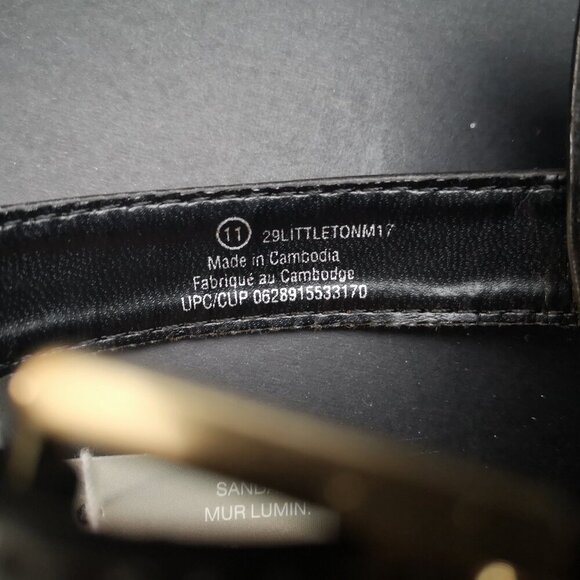 NWT Dr. Scholl's Ladies Size 11 Black Faux Leather Heeled Sandals - Picture 8 of 10